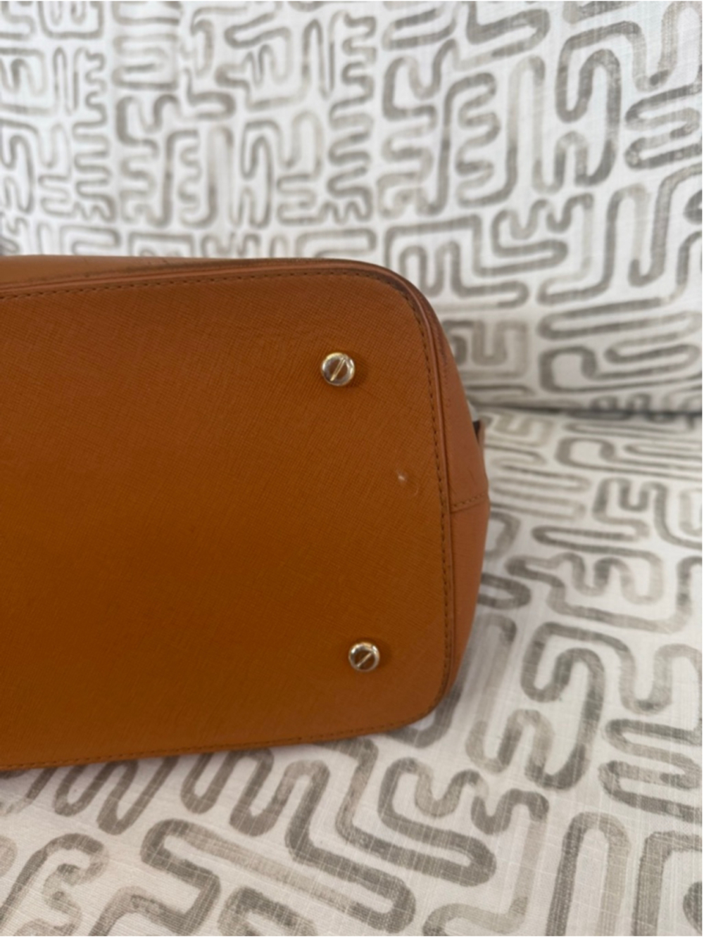 Henri Bendel Satchel with crossbody strap Brown & White Striped - Picture 8 of 15